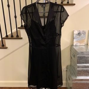I.N. Studio Little Black Sheer Slip Dress